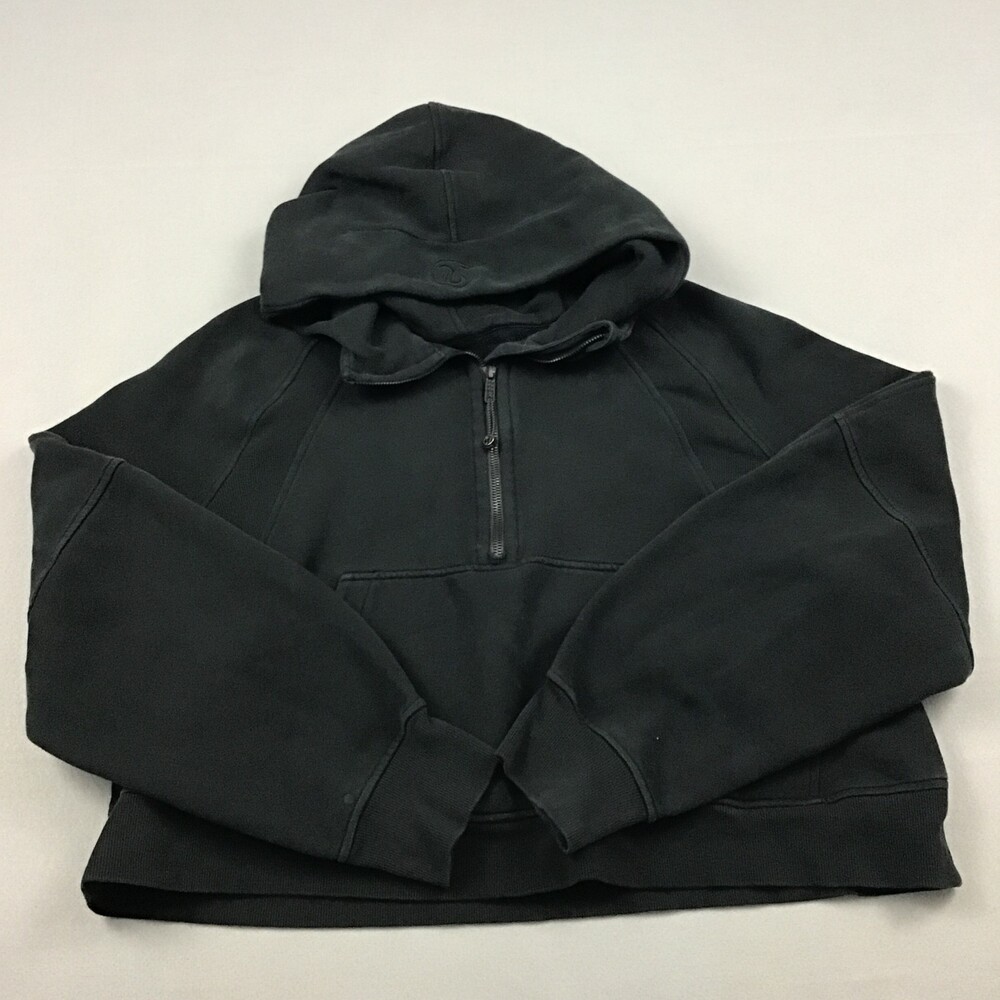 Lululemon Jacket Women XL 2XL Black Solid Scuba Oversized Funnel-Neck Half Zip